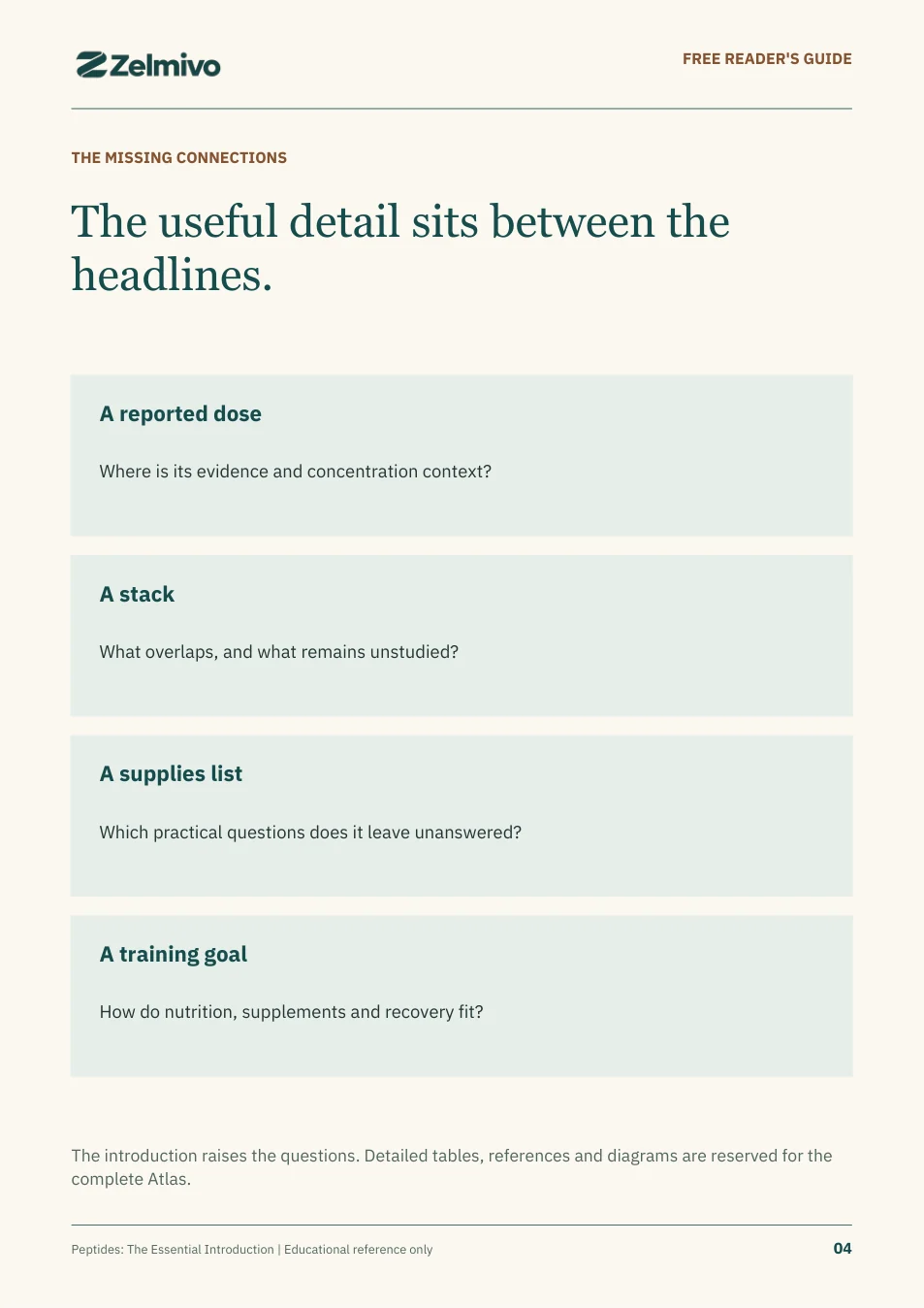 Peptides: The Essential Introduction, page 4: The missing connections